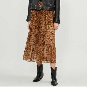 Free People Leopard Midi Skirt